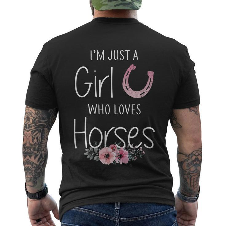Just A Girl Who Loves Horses Horse For Girls Cute Men's T-shirt Back Print