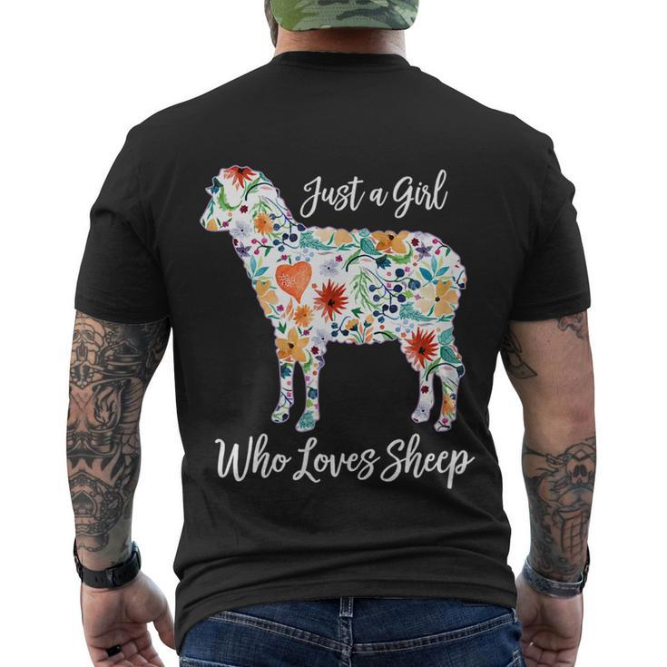 Just A Girl Who Loves Sheep Cute For Men's T-shirt Back Print