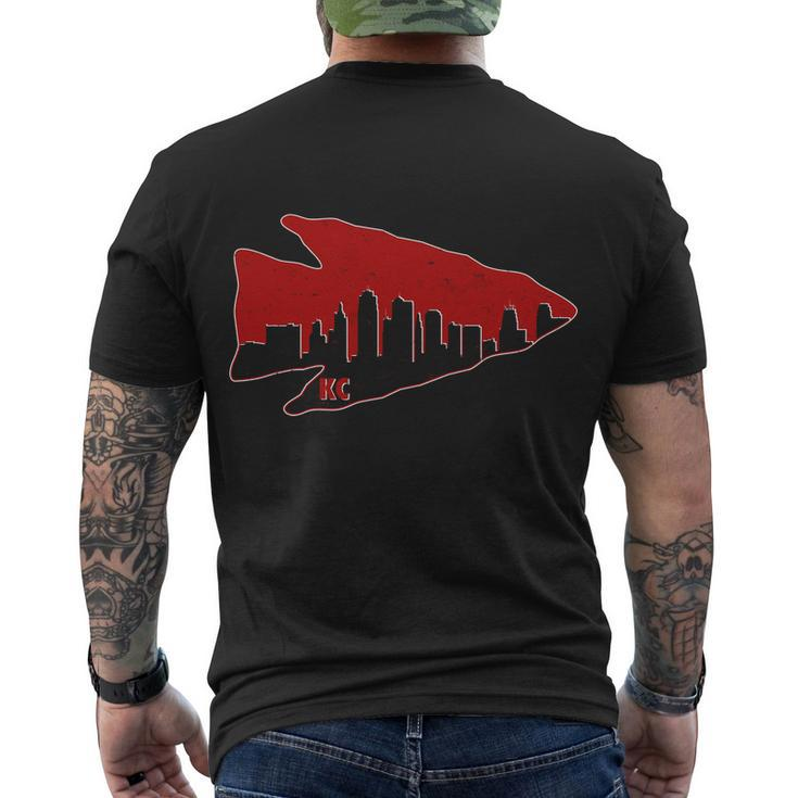 Kansas City Arrow Head Skyline Men's Crewneck Short Sleeve Back Print T-shirt