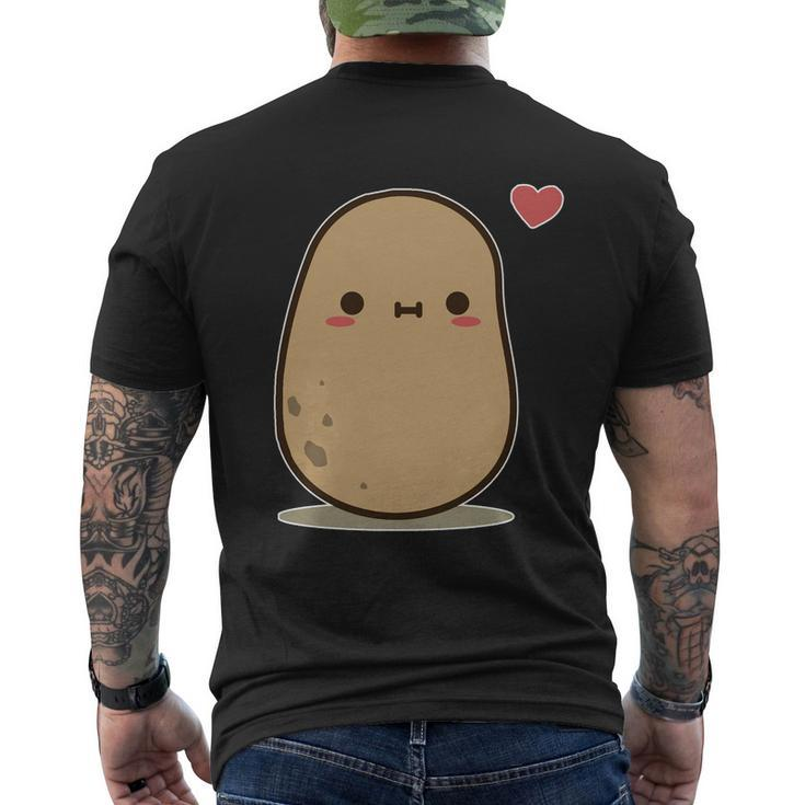 Kawii Potato Men's Crewneck Short Sleeve Back Print T-shirt