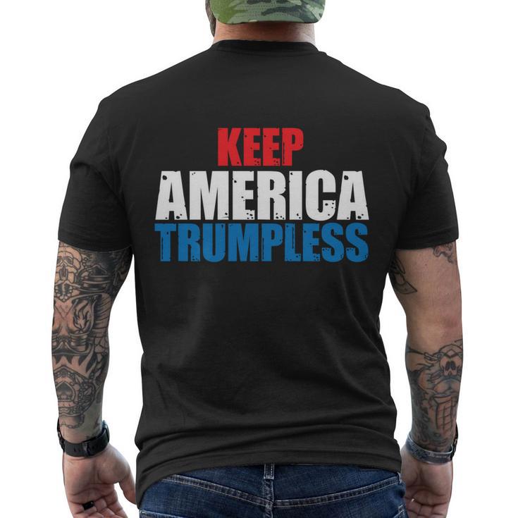 Keep America Trumpless Gift Keep America Trumpless Funny Gift Men's Crewneck Short Sleeve Back Print T-shirt