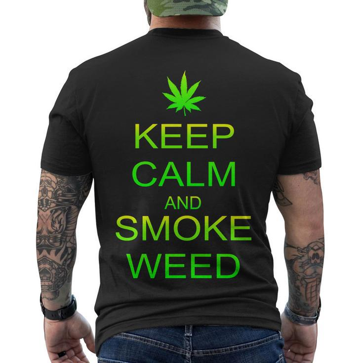Keep Calm And Smoke Weed Men's Crewneck Short Sleeve Back Print T-shirt