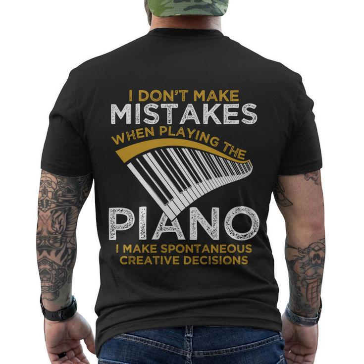 Keyboard Pianist Funny Gift Music Musician Piano Gift Men's Crewneck Short Sleeve Back Print T-shirt