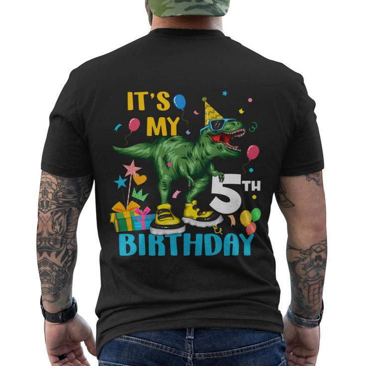 Kids Boys Its My 5Th Birthday Happy 5 Year Trex Tshirt Men's Crewneck Short Sleeve Back Print T-shirt