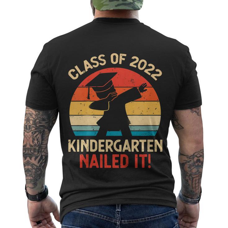 Kids Kindergarten Graduation Dabbing Boy Class Of 2022 Nailed It Men's Crewneck Short Sleeve Back Print T-shirt