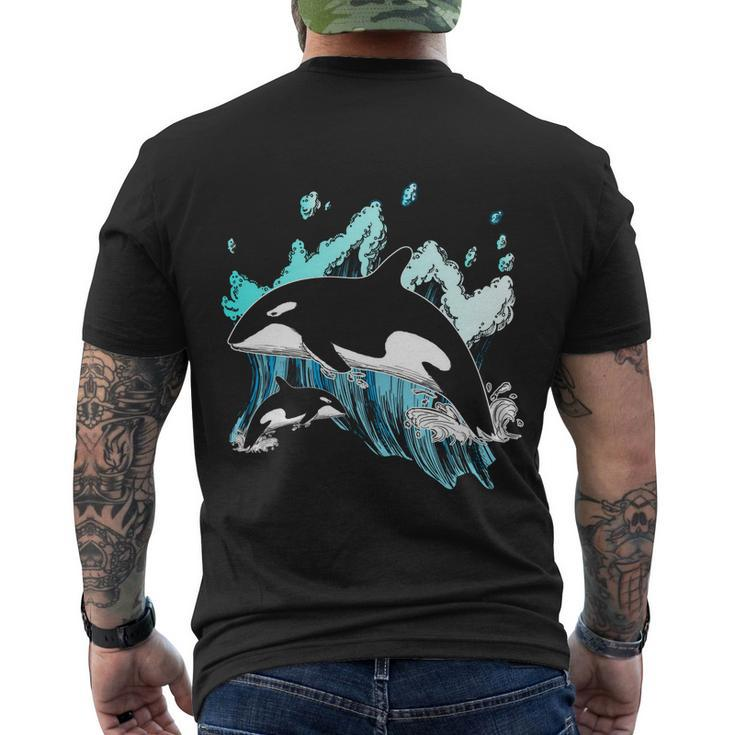 Killer Whale Ocean Lover Gift Idea Men Boys Kids Orca Great Gift Men's Crewneck Short Sleeve Back Print T-shirt