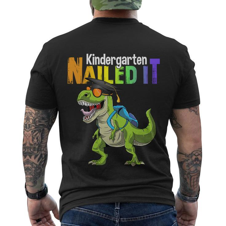 Kindergarten Nailed It Graduation Class Of 2022 Dinosaur Funny Gift Men's Crewneck Short Sleeve Back Print T-shirt