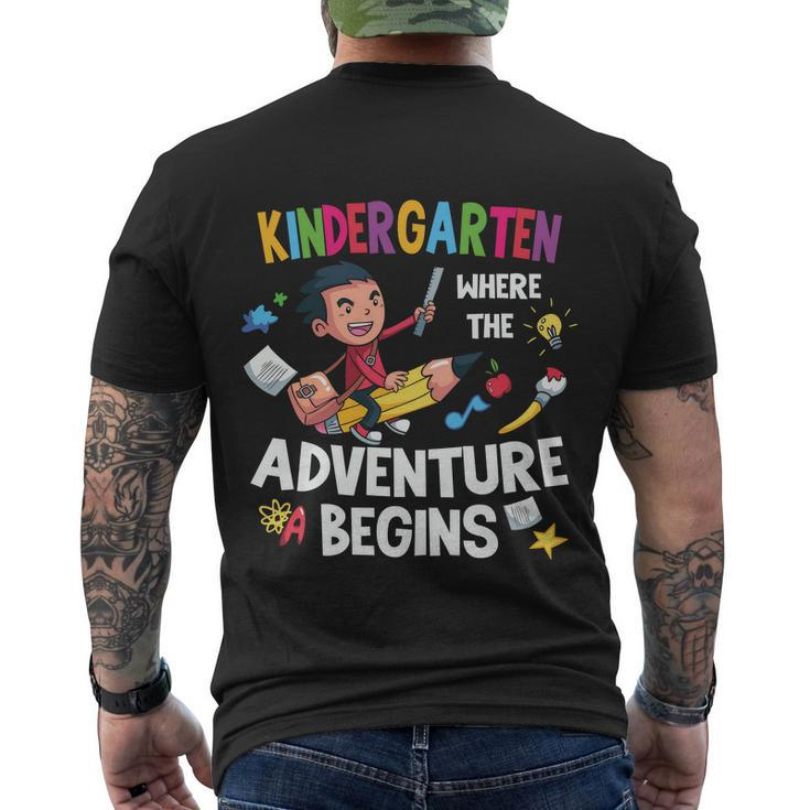 Kindergarten Where The Adventure Begins Back To School V2 Men's Crewneck Short Sleeve Back Print T-shirt