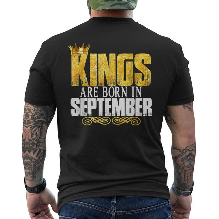 Kings Are Born In September Birthday Men's T-shirt Back Print