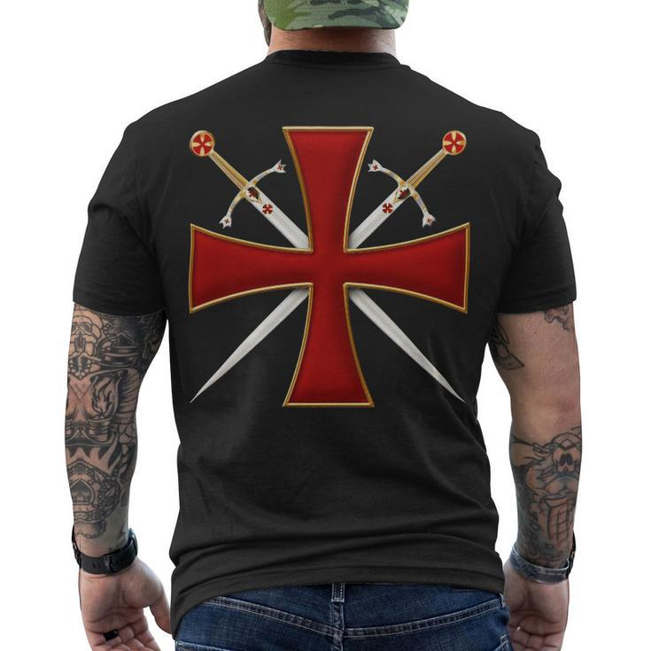 Knight Templar T Shirt-Cross And Sword Templar-Knight Templar Store Men's T-shirt Back Print