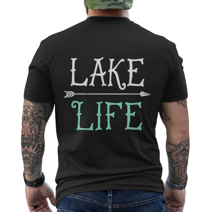 Lake Life Fishing Boating Sailing Funny Men's Crewneck Short Sleeve Back Print T-shirt