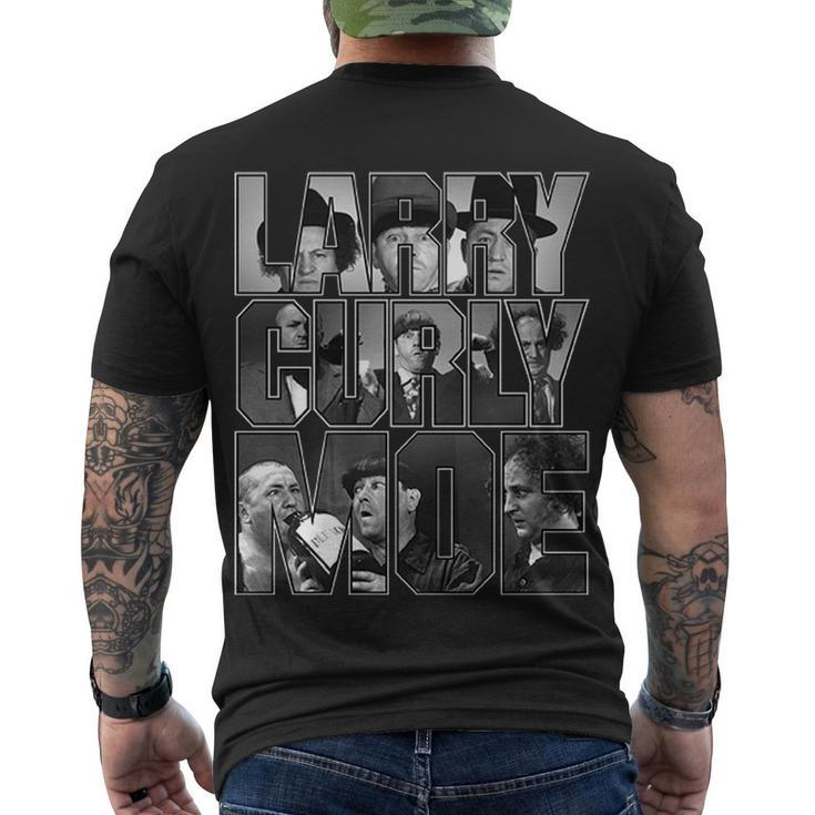 Larry Curly Moe Three Stooges Men's Crewneck Short Sleeve Back Print T-shirt