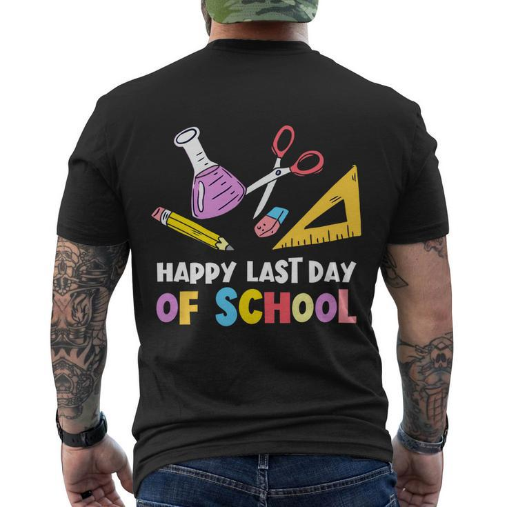 Last Days Of School Teacher Student Happy Last Day School Cool Gift Men's Crewneck Short Sleeve Back Print T-shirt