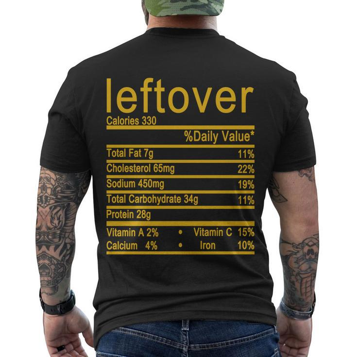 Leftover Nutrition Facts Label Men's Crewneck Short Sleeve Back Print T-shirt