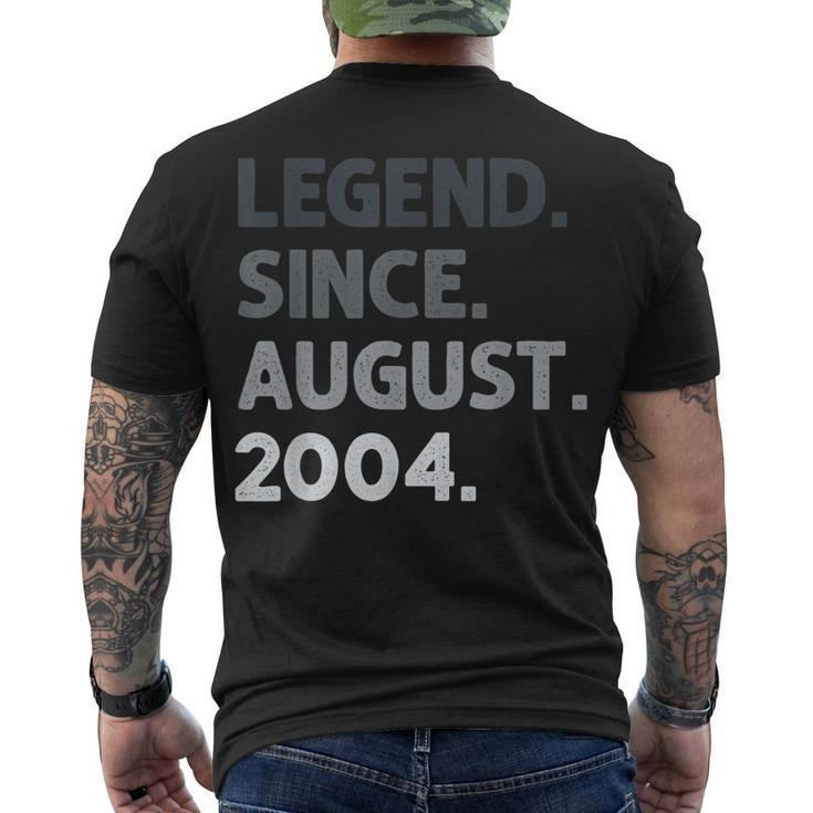 Legend Since August 2004 18 Years Old 18Th Birthday Men's T-shirt Back Print