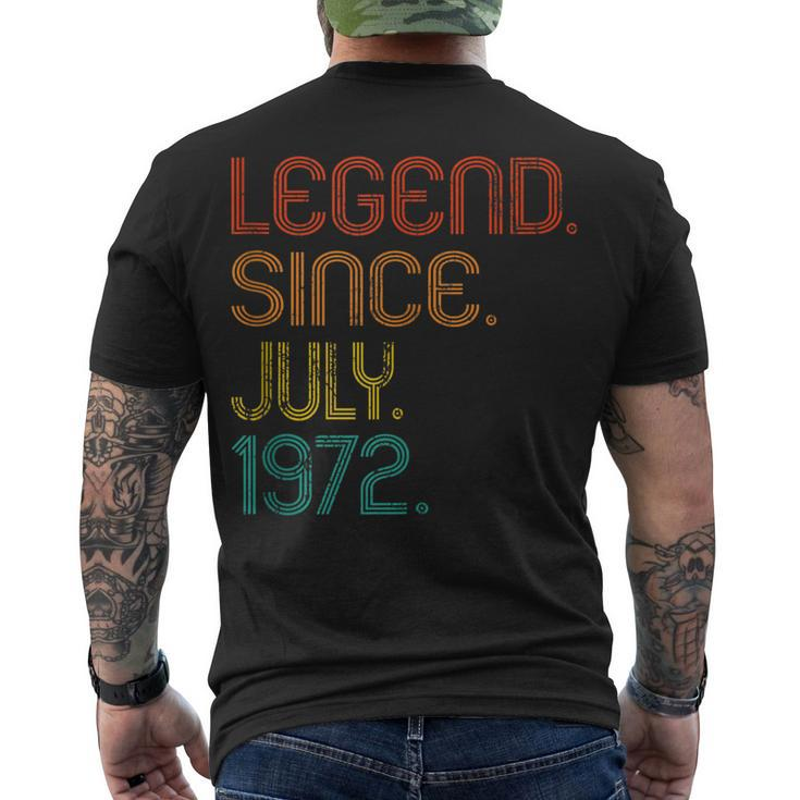 Legend Since July 1972 50Th Birthday 50 Years Old Vintage Men's T-shirt Back Print