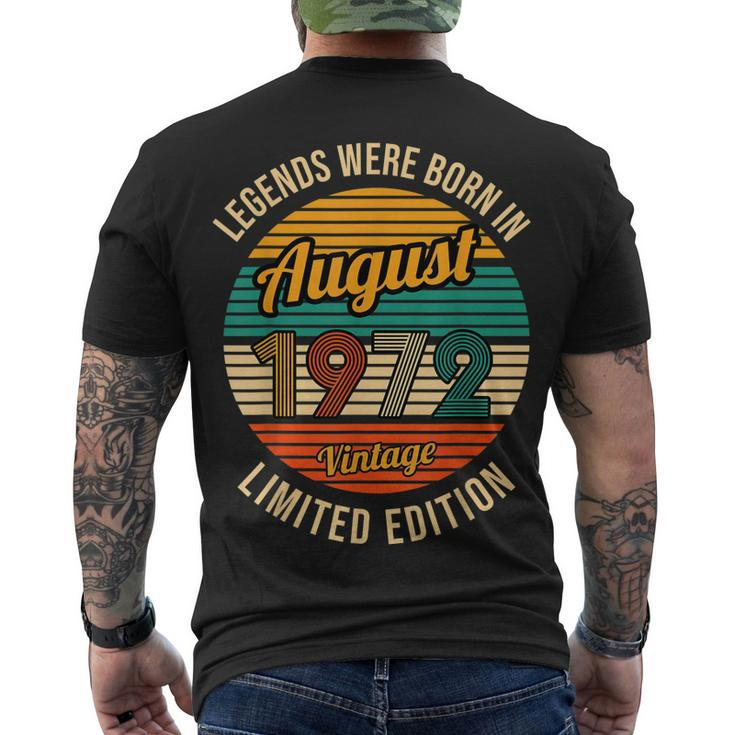 Legends Were Born In August 1972 50Th Birthday Men's T-shirt Back Print - Thegiftio