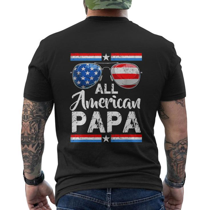 Leopard American Flag America Us 4Th Of July Men's Crewneck Short Sleeve Back Print T-shirt
