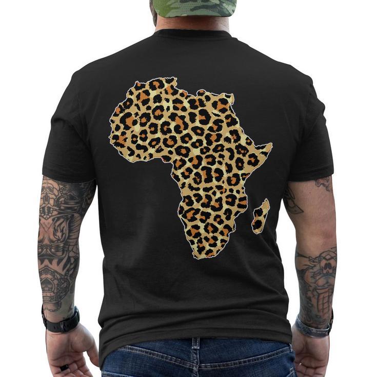 Leopard Print African Map Of Africa Tshirt Men's Crewneck Short Sleeve Back Print T-shirt