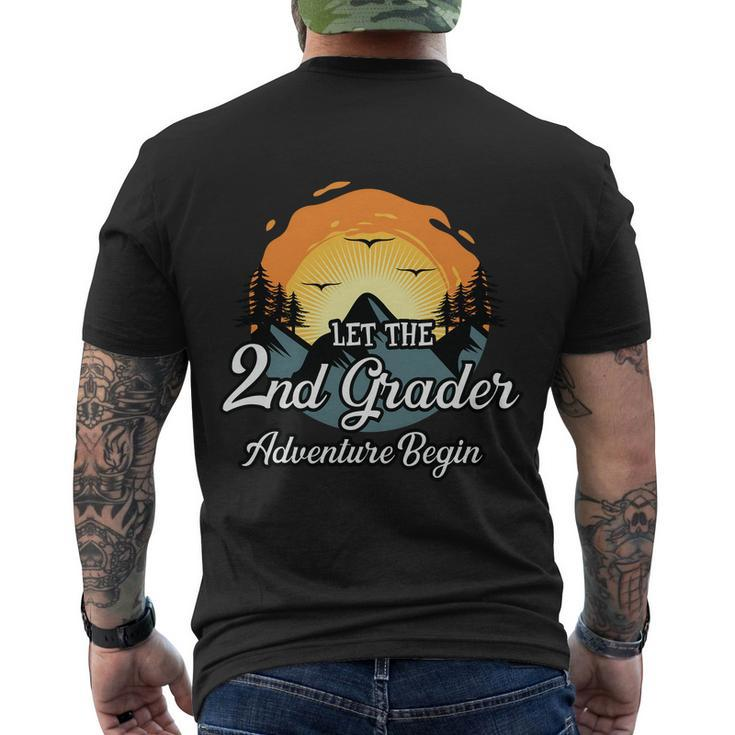 Let The 2Nd Grade Adventure Begin Back To School Men's Crewneck Short Sleeve Back Print T-shirt