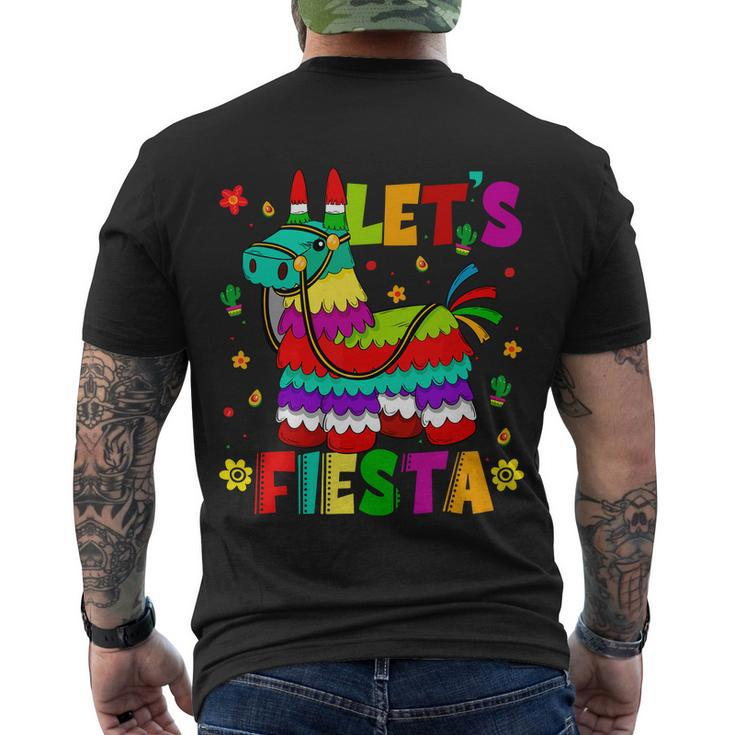 Lets Fiesta Cinco De Mayo Mexican Party Mexico Donkey Pinata Men's Crewneck Short Sleeve Back Print T-shirt