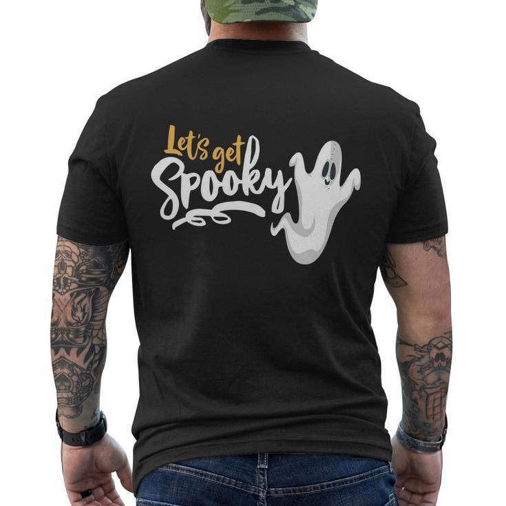 Lets Get Spooky Funny Halloween Quote Men's Crewneck Short Sleeve Back Print T-shirt