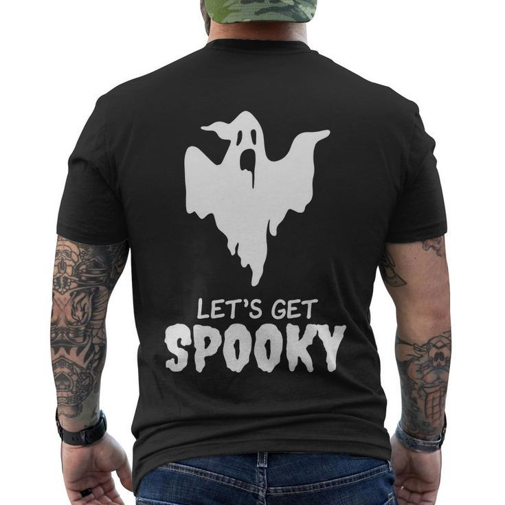 Lets Get Spooky Ghost Boo Halloween Quote Men's Crewneck Short Sleeve Back Print T-shirt