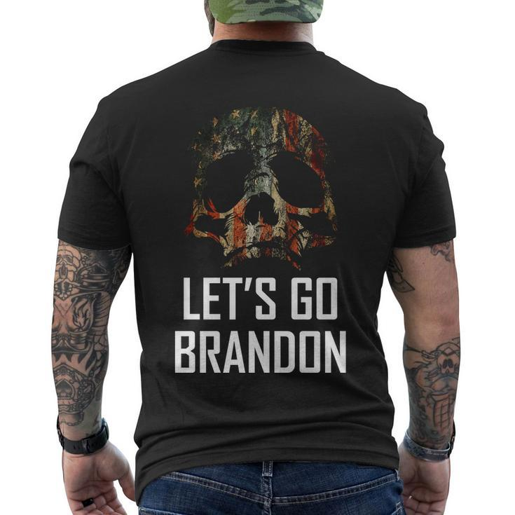 Lets Go Brandon American Grunge Skull Tshirt Men's Crewneck Short Sleeve Back Print T-shirt