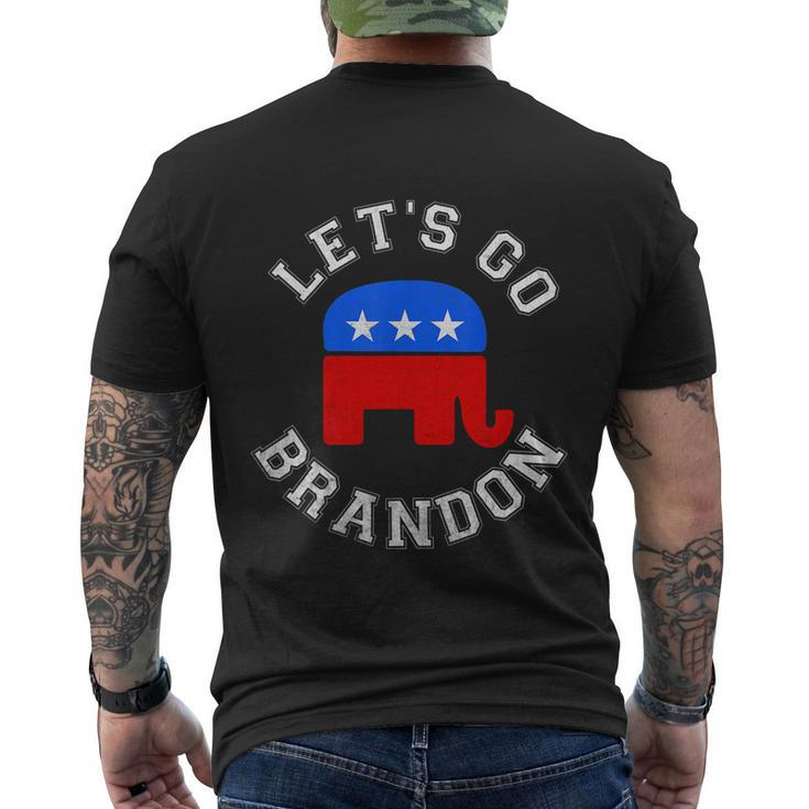 Lets Go Brandon Anti Biden Fjb Republican Gift Men's Crewneck Short Sleeve Back Print T-shirt