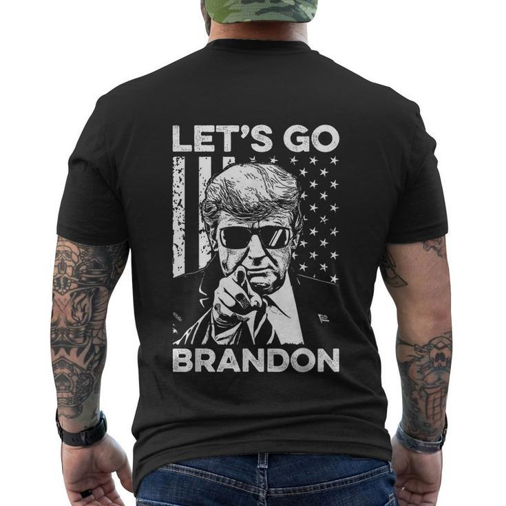 Lets Go Brandon Conservative Anti Liberal Us Flag Men's Crewneck Short Sleeve Back Print T-shirt
