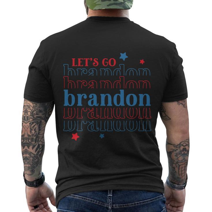 Lets Go Brandon Conservative Us Flag Men's Crewneck Short Sleeve Back Print T-shirt