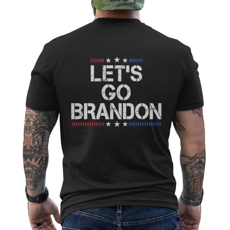 Lets Go Brandon Essential Brandon Funny Political Men's Crewneck Short Sleeve Back Print T-shirt