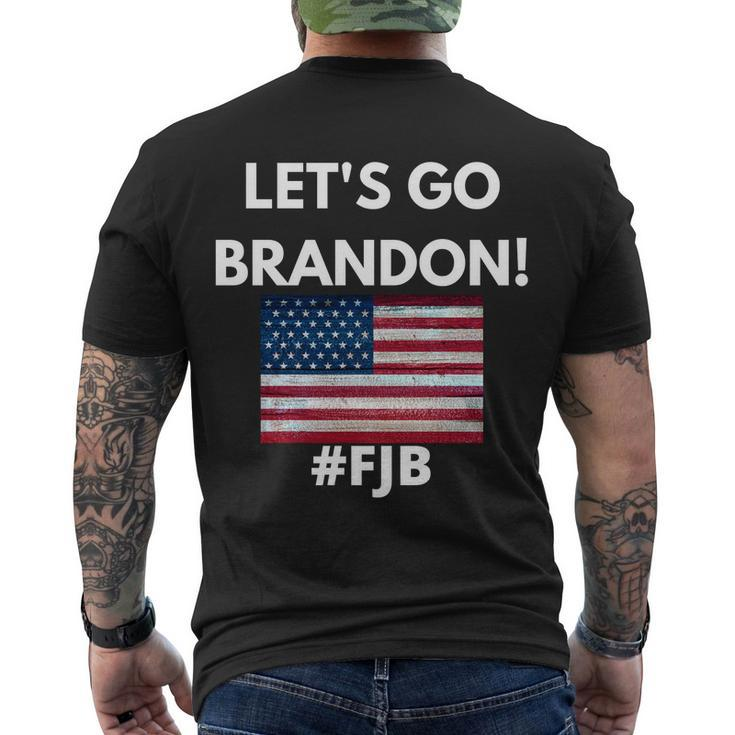 Lets Go Brandon Fjb American Flag Men's Crewneck Short Sleeve Back Print T-shirt