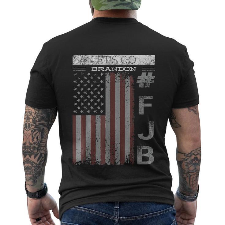 Lets Go Brandon Fjb Funny Meme Us Flag Tshirt Men's Crewneck Short Sleeve Back Print T-shirt