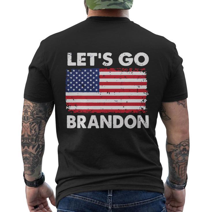 Lets Go Brandon  Lets Go Brandon Flag Tshirt Men's Crewneck Short Sleeve Back Print T-shirt