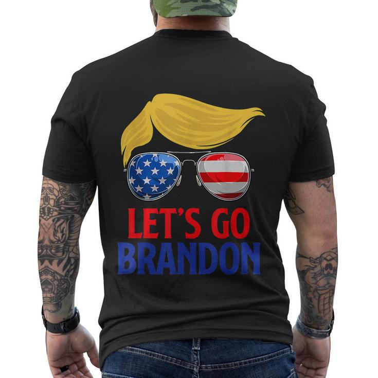 Lets Go Brandon Lets Go Brandon Trump America Flag Men's Crewneck Short Sleeve Back Print T-shirt