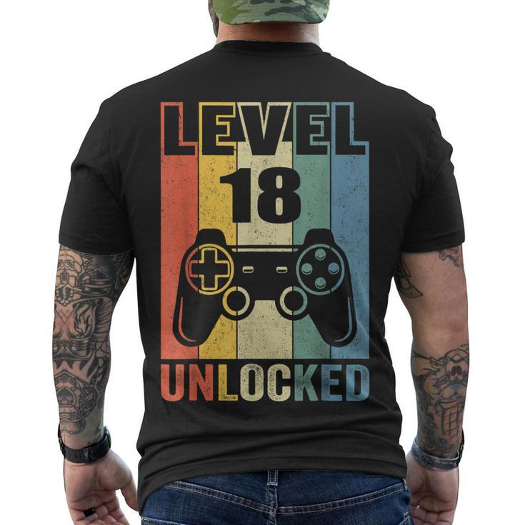 Level 18 Unlocked 18Th Video Gamer Birthday Boy V2 Men's T-shirt Back Print