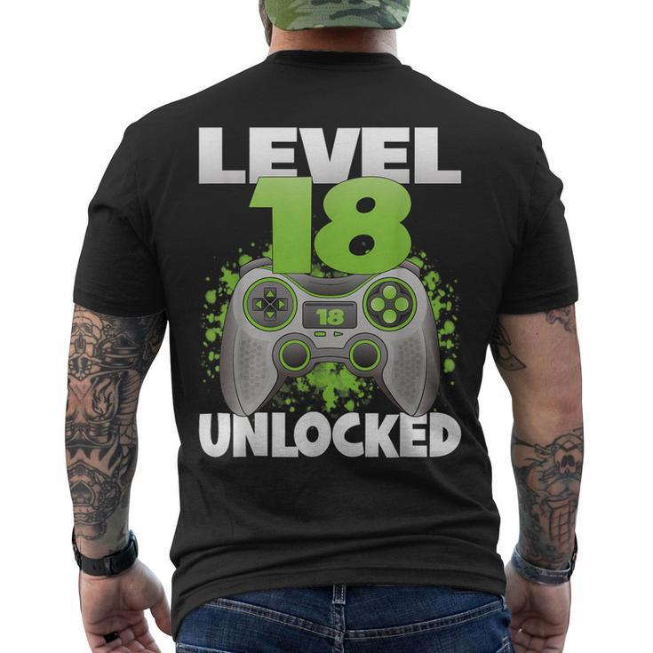 Level 18 Unlocked Video Gaming 18Th Birthday 2004 Gamer Game Men's T-shirt Back Print