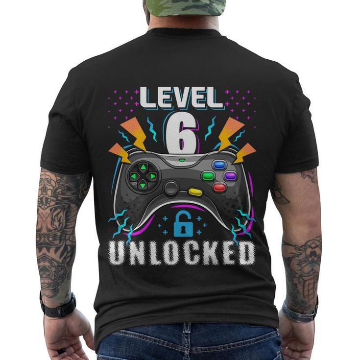 Level 6 Unlocked Video Game Gift 6Th Birthday Gamer Gift Boys Gift Men's Crewneck Short Sleeve Back Print T-shirt