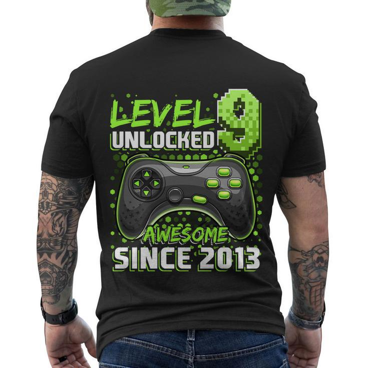 Level 9 Unlocked Awesome 2013 Video Game 9Th Birthday Gift V2 Men's Crewneck Short Sleeve Back Print T-shirt