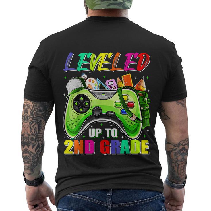 Leveled Up To 2Nd Grade Gamer Back To School First Day Boys Men's Crewneck Short Sleeve Back Print T-shirt