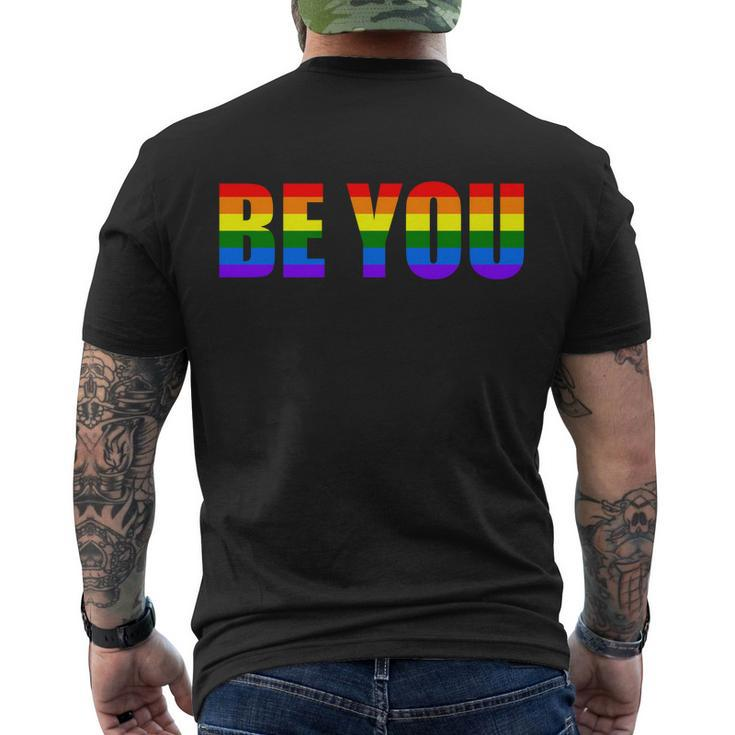 Be You Lgbt Flag Gay Pride Month Transgender Lgbt Pride Men's T-shirt Back Print
