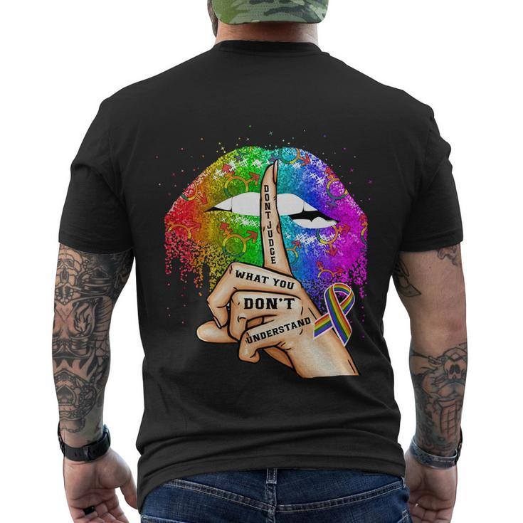 Lgbt Pride Dont Judge What You Dont Understand Men's Crewneck Short Sleeve Back Print T-shirt