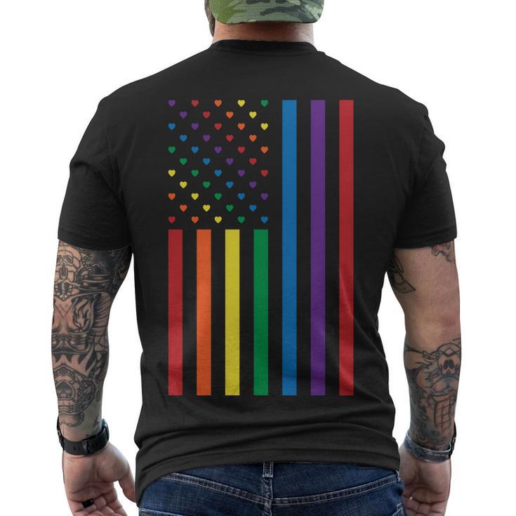 Lgbt Rainbow Pride Flag Tshirt Men's Crewneck Short Sleeve Back Print T-shirt