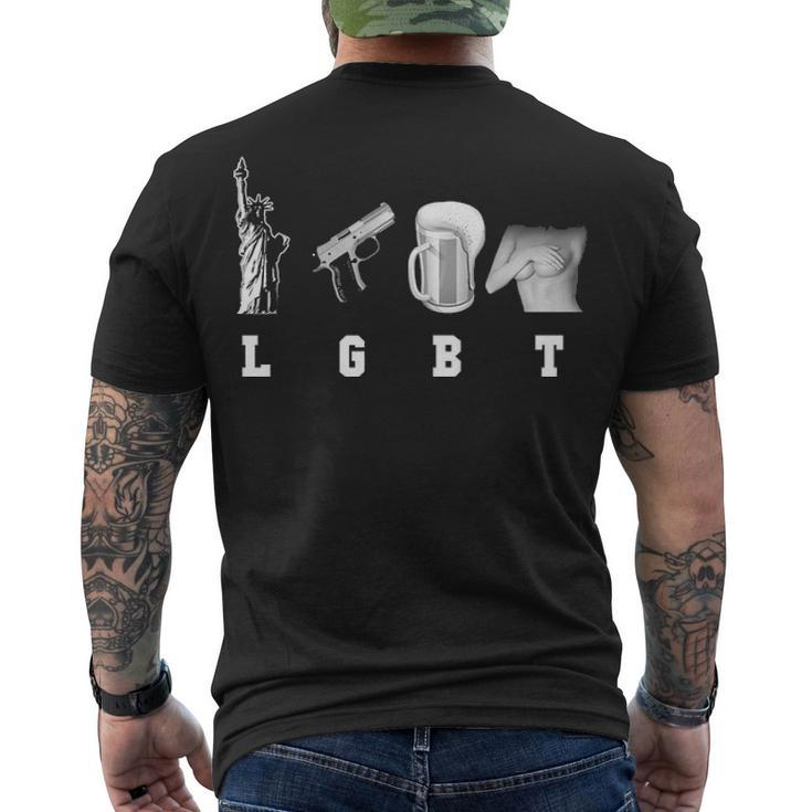 Liberty Guns Beer Men's Crewneck Short Sleeve Back Print T-shirt