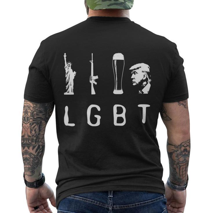 Liberty Guns Beer Trump Shirt Lgbt Gift Men's Crewneck Short Sleeve Back Print T-shirt