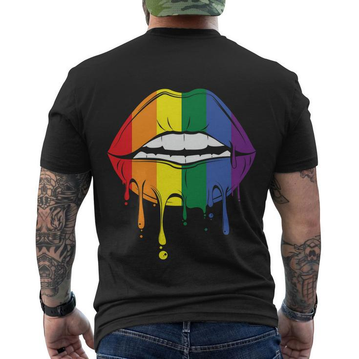 Lips Lgbt Gay Pride Lesbian Bisexual Ally Quote V2 Men's Crewneck Short Sleeve Back Print T-shirt