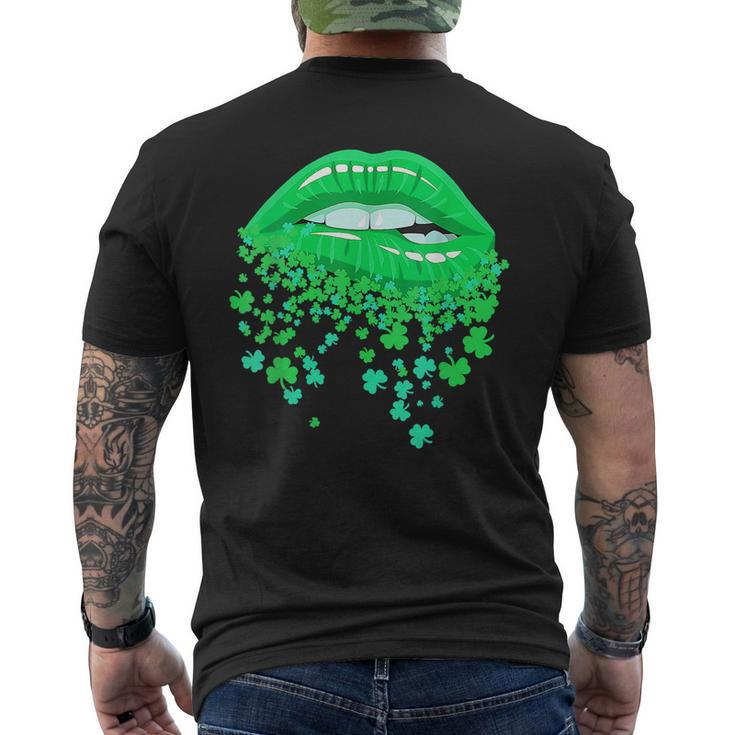 Lips Sexy Green Cool Irish Shamrock St Patricks Day Men's T-shirt Back Print