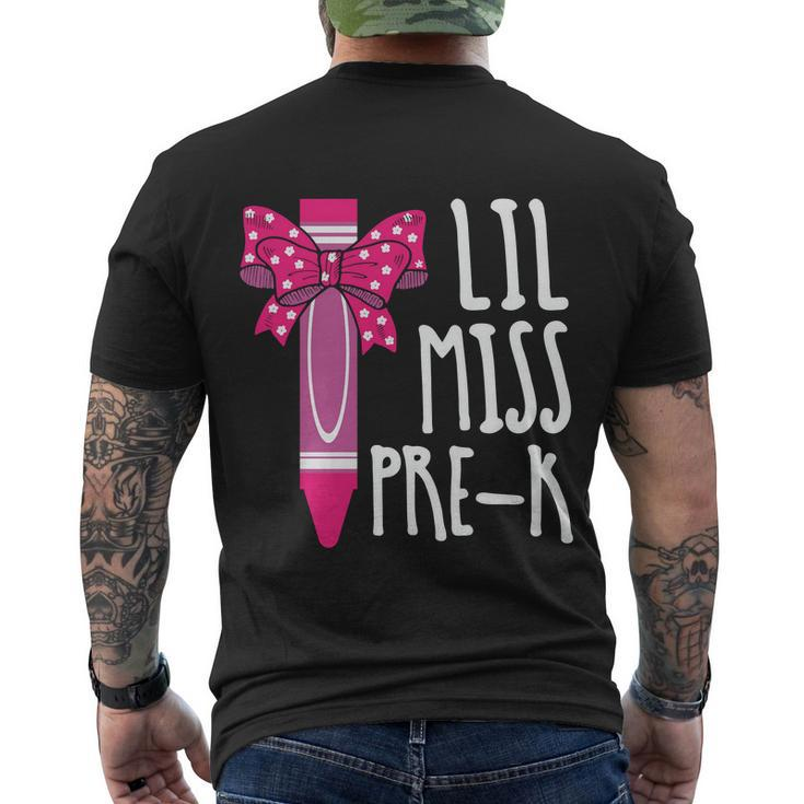 Little Miss Prek Cray On Back To School First Day Of School Men's Crewneck Short Sleeve Back Print T-shirt