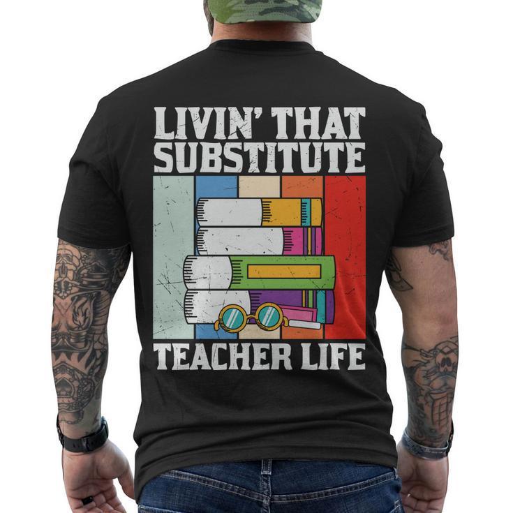 Livin’ That Substitute Teacher Life Graphic Plus Size Shirt For Teacher Female Men's Crewneck Short Sleeve Back Print T-shirt